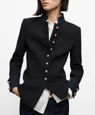 MANGO - Women's Band Collar Fitted Jacket