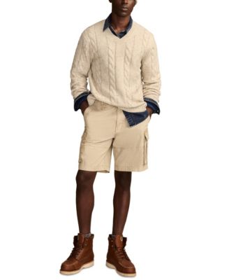 Men's Cable V-Neck Sweater