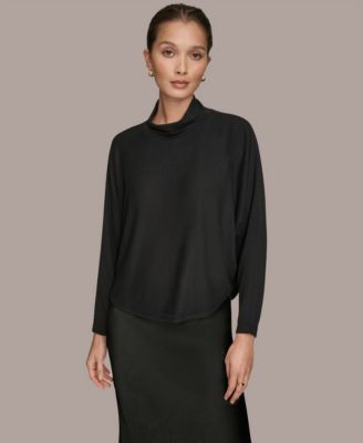 Donna Karan Weekend - Women's Mock Neck Long Sleeve Top