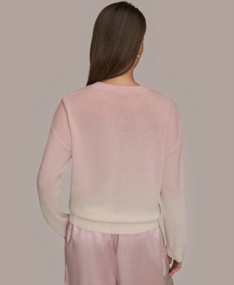 Women's Long Sleeve Wool Cashmere Blend Dye Dip Sweater