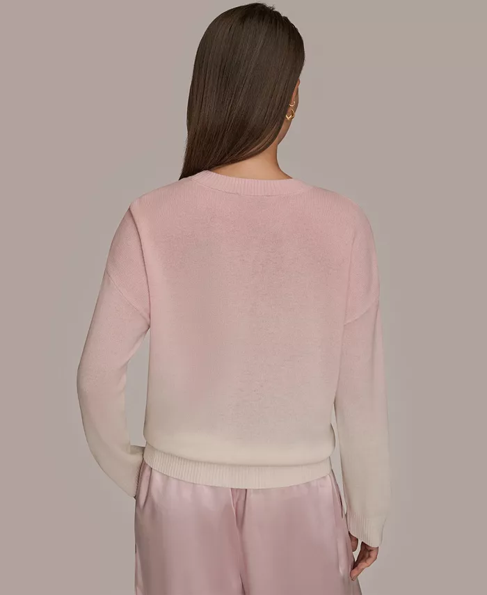 Women's Long Sleeve Wool Cashmere Blend Dye Dip Sweater - thumbnail 3