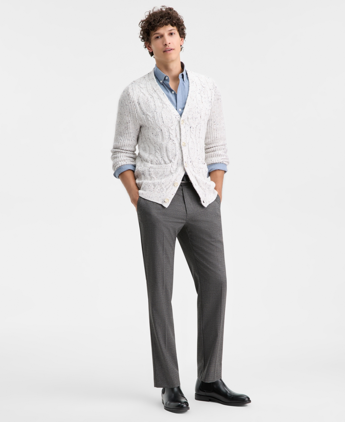 Club Room Men's Elv Cable Cardigan Sweater, Macy's Exclusive