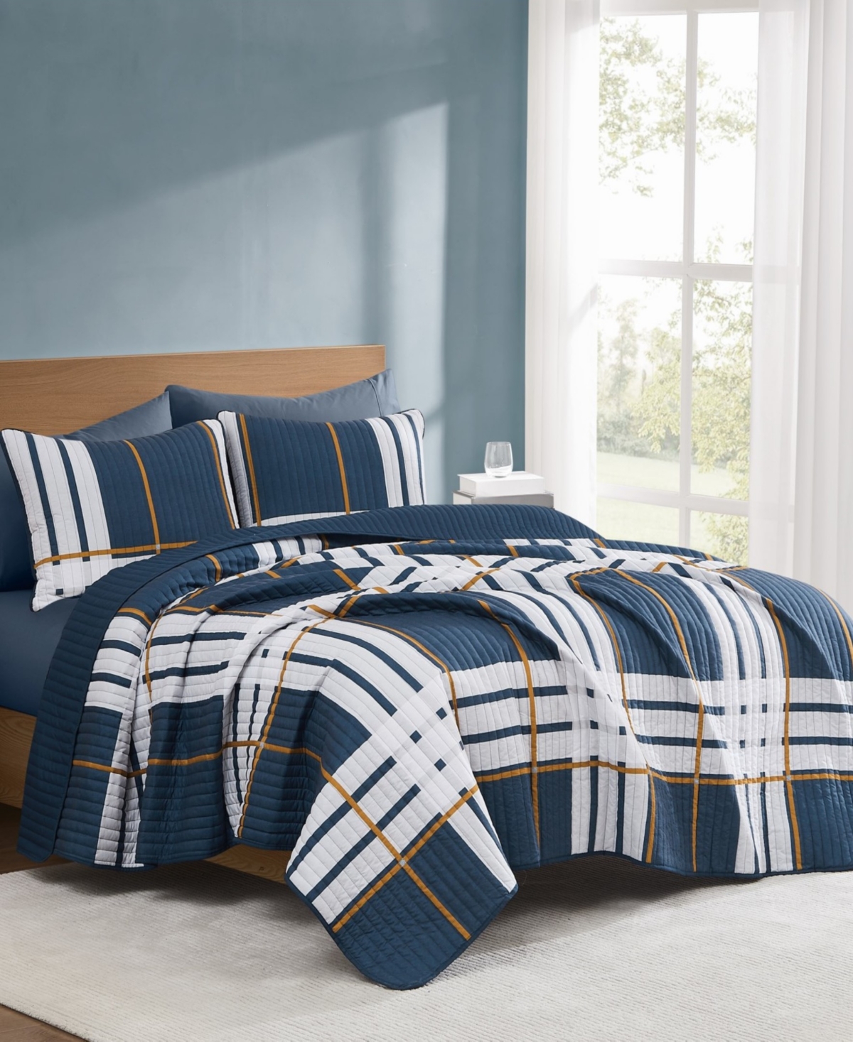 Truly Soft Henry Plaid 3-pc. Quilt Set, King In Blue
