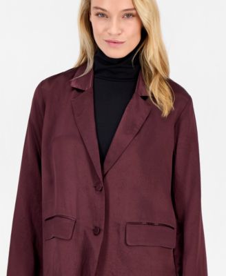 Women's Satin Notch Collar Blazer