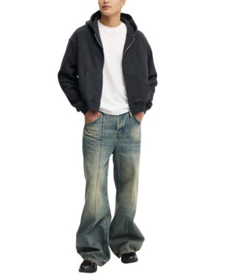 Men's Cropped Zip Up Hoodie