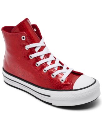 Converse - Big Girls' Chuck Taylor All Star Glitter Lift Platform Casual Sneakers from Finish Line