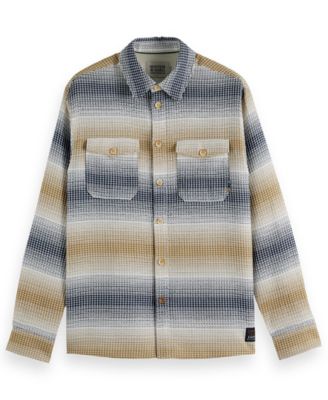 Men's Structure Stripe Waffle Long-Sleeve Shirt