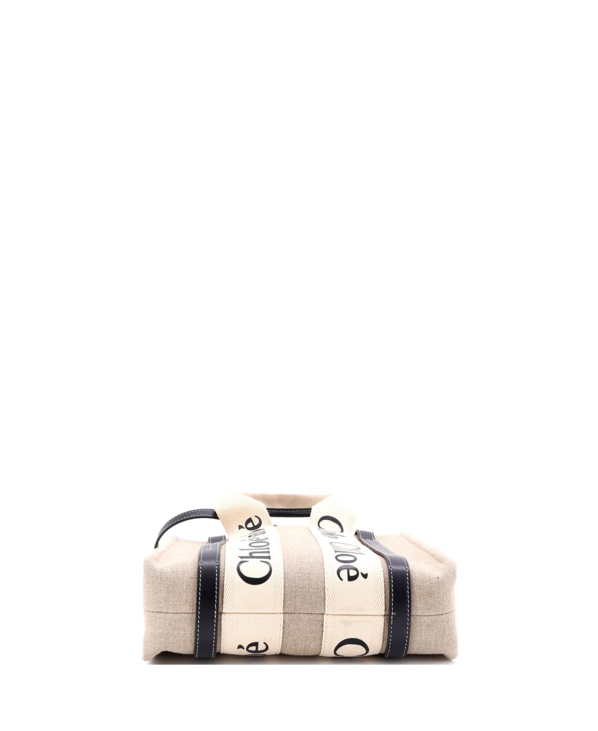 Pre-Owned Chloe Small Woody Tote Canvas with Leather