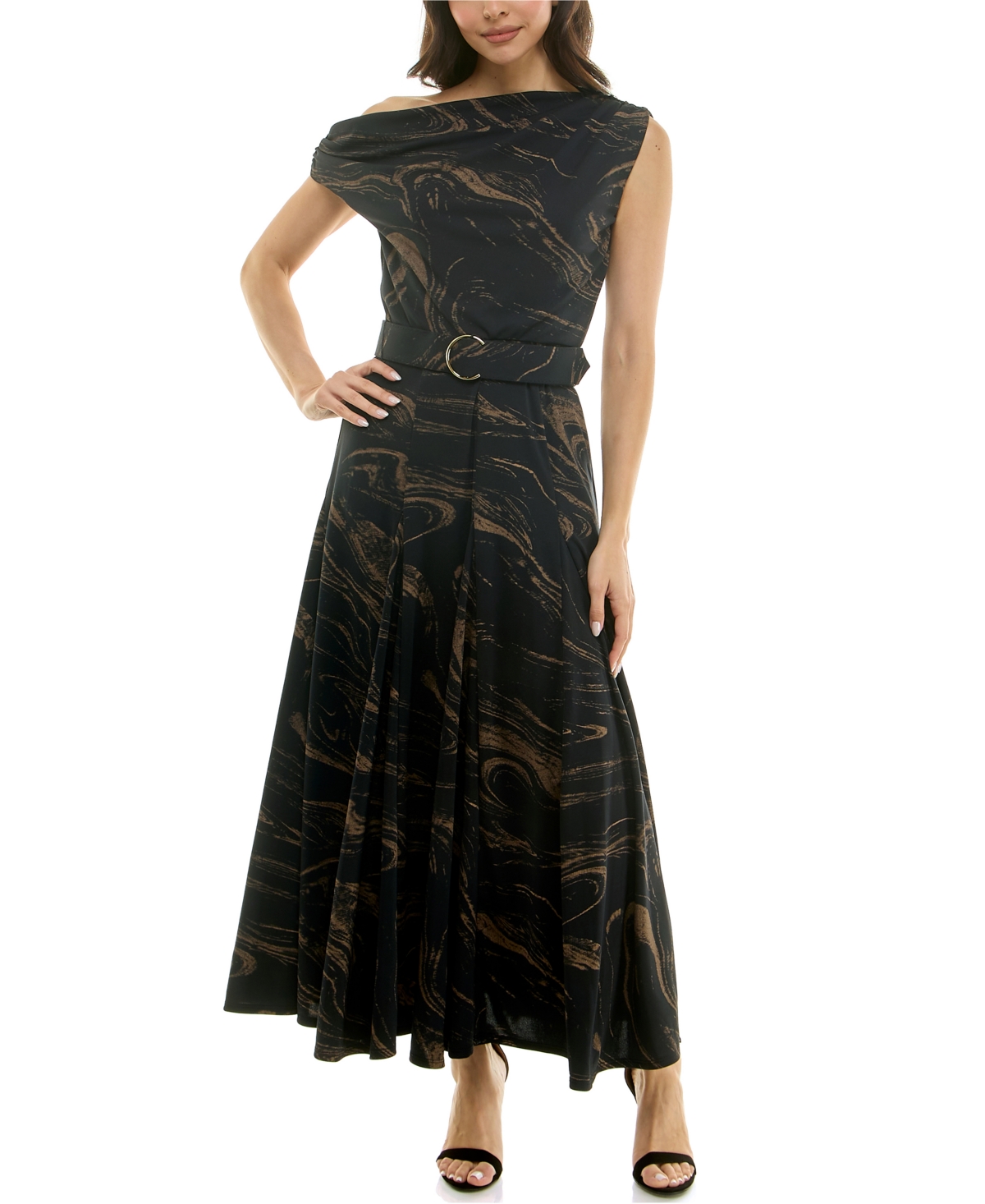 Taylor Women's Belted Off-the-shoulder A-line Dress In Multi