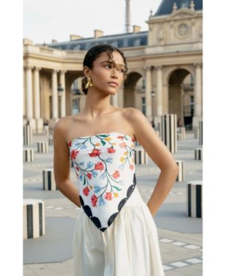 Double Sided Silk Scarf Floral Echo