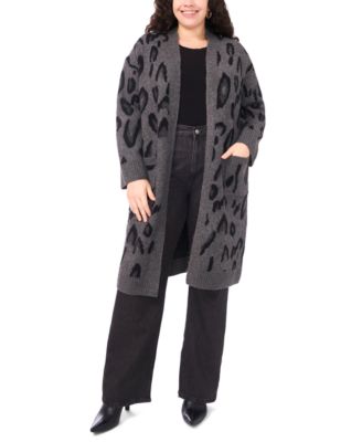 Vince Camuto - Plus Size Animal Print Long Cardigan