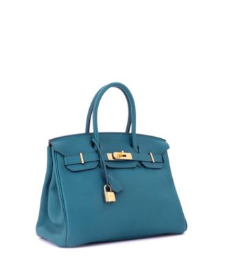 Birkin 30 Handbag Blue Togo with Gold Hardware