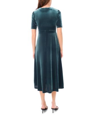 Women's V-Neck Twist Front Midi Dress