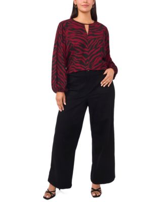 Plus Size Printed Long Sleeve Top