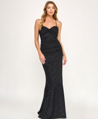City Studios - Juniors' Glitter Tie Back Maxi Dress