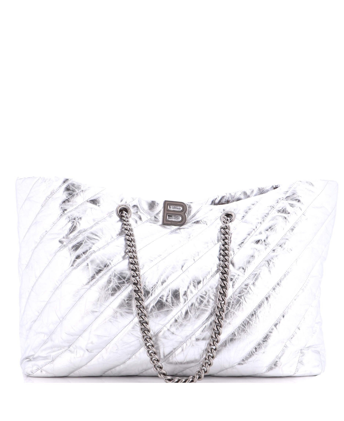 Pre-Owned Balenciaga Large Crush Carry All Chain Tote Quilted Leather