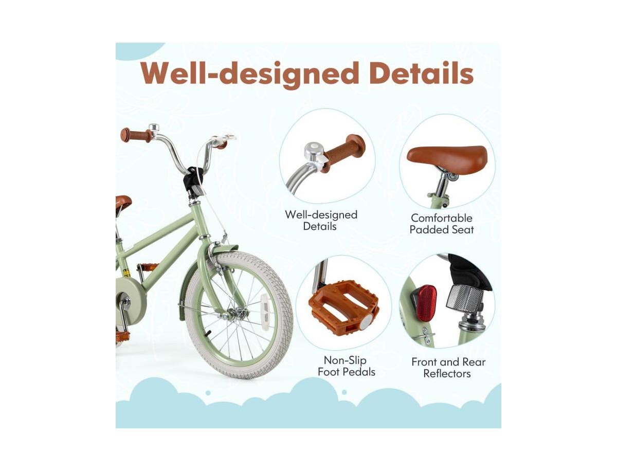 Inch Kids Bike with Adjustable Handlebar Saddle