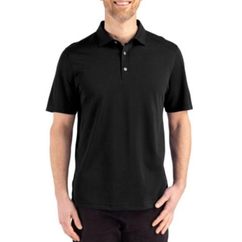 Мужское поло Cutter & Buck Advantage Refresh Epic Confidence Recycled Tri-Blend Pique Polo, цвет: Чёрный