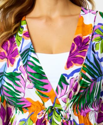 Women's Printed Tie Front Kaftan