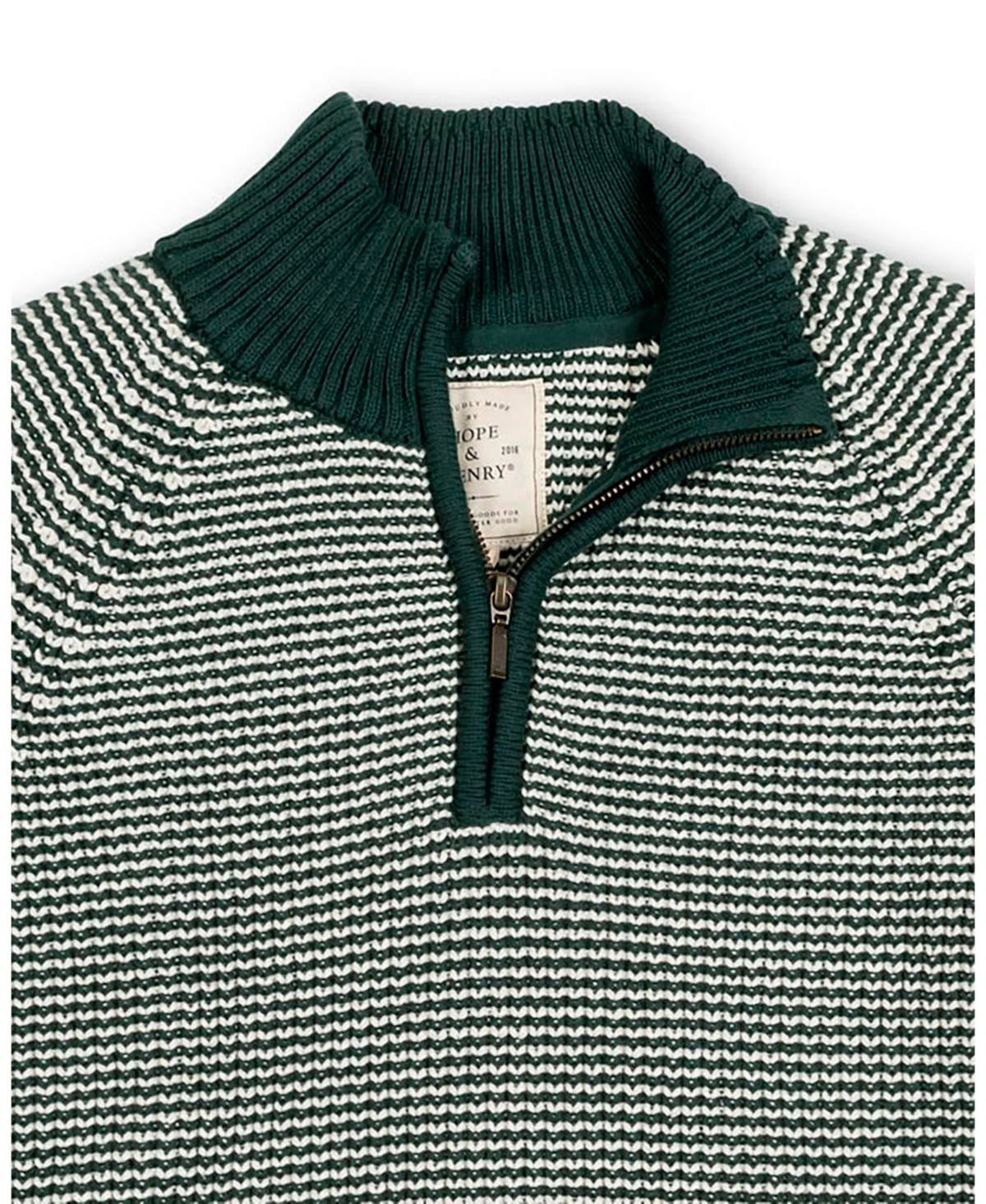 Hope & Henry Men's Organic Half Zip Ski Pullover Sweater