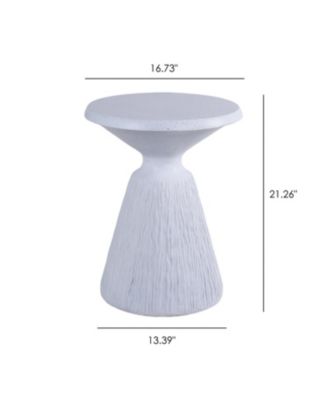 Streamdale Cement Outdoor End Table - Modern Round Side Table