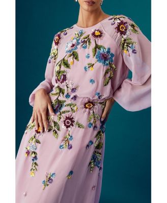 Women's Embellished Sequin Midi Dress