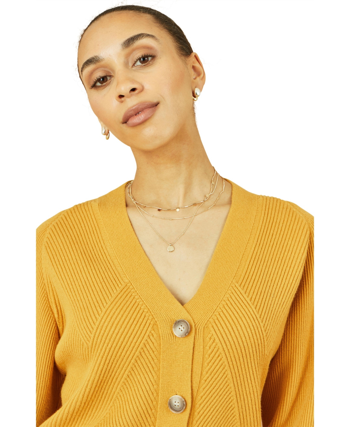 Yumi Women's Knitted Stitch Detail Cardigan