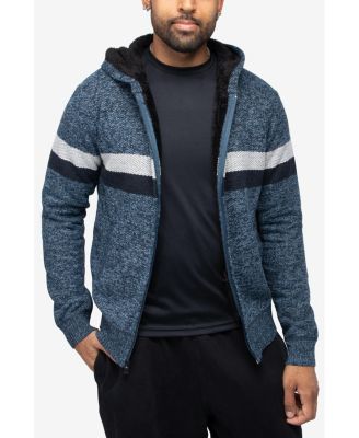 Men's Zip Up Fleece Lined Cardigan Hooded Sweater