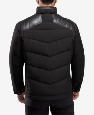 Men's Puffer Jacket With PU Shoulder