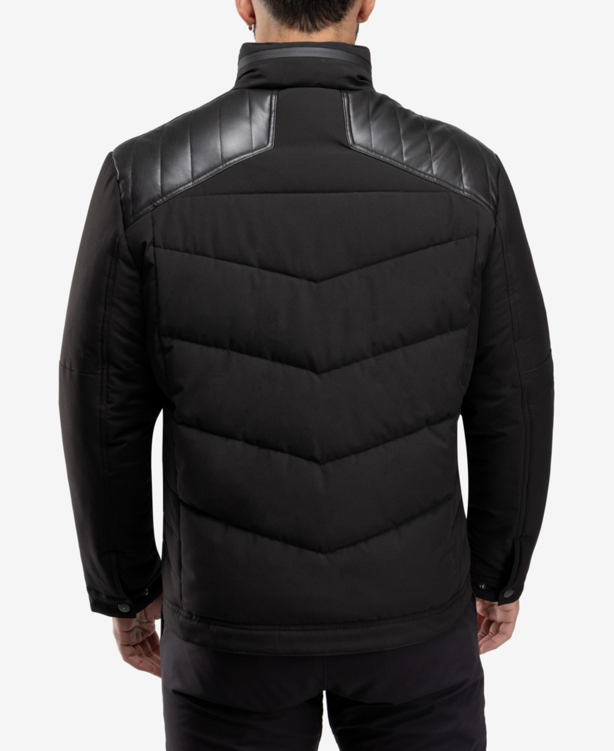 Xray Men's Puffer Jacket With Pu Shoulder
