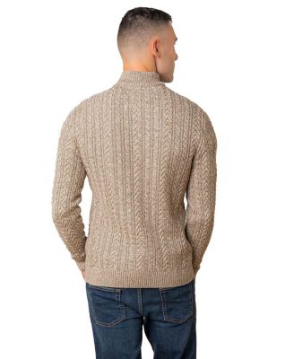 Men's Organic Half Zip Cable Pullover Sweater