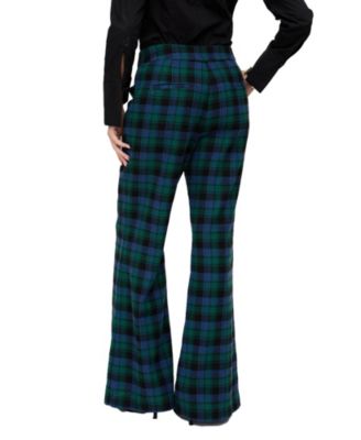 Women's Zena Flared Prince Of Wales Check Print Trouser