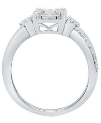 Diamond Ring (1/2 ct. t.w.) in Sterling Silver White Rhodium