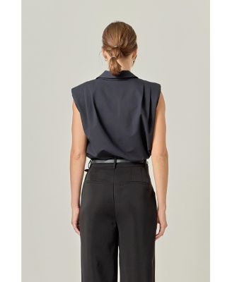 Women's Pleated Sleeveless shirt top