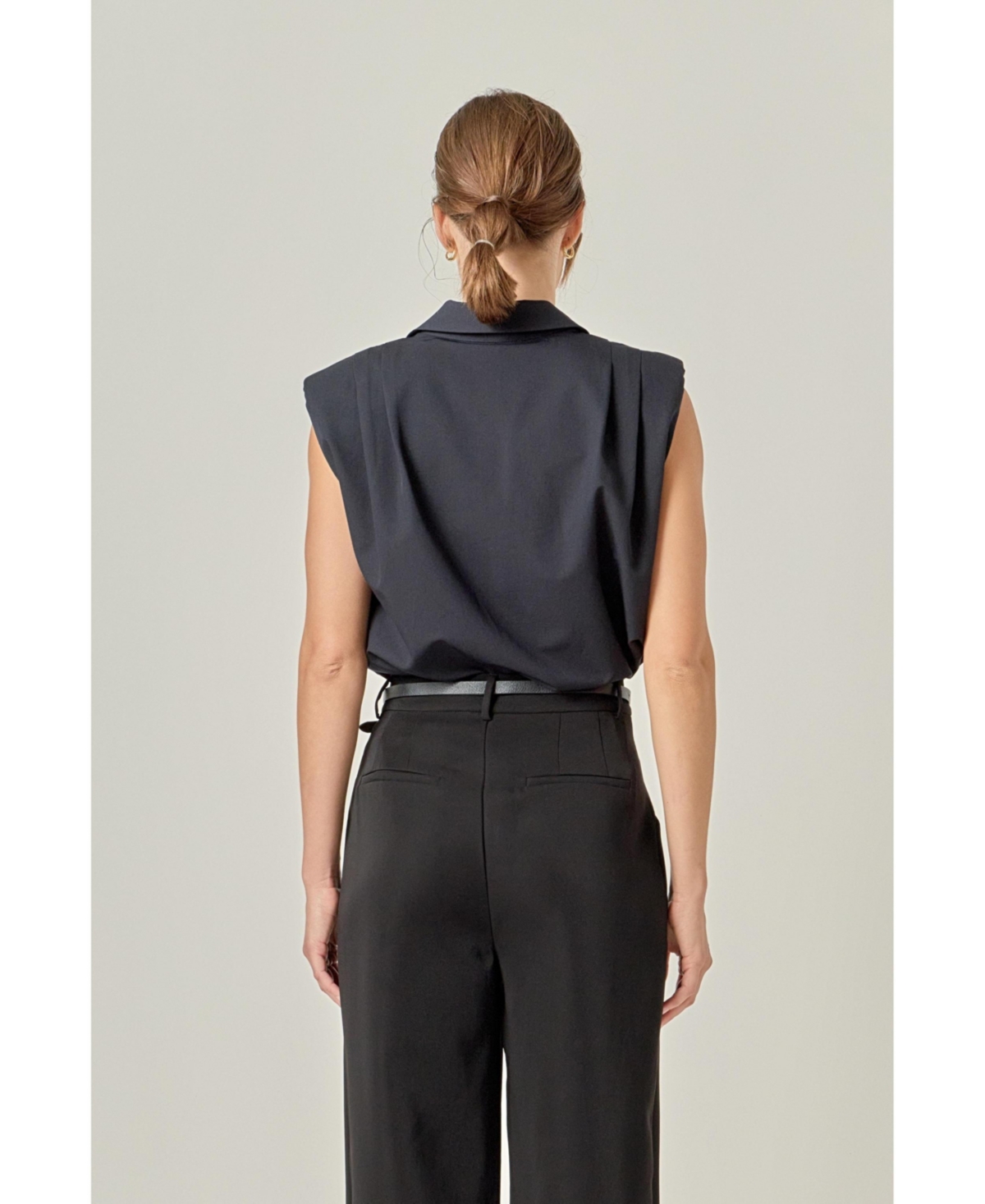 English Factory Women's Pleated Sleeveless shirt top