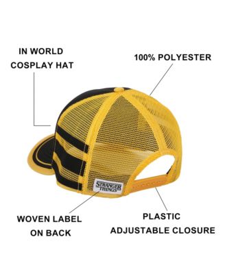 Men's Dustin Henderson Black & Yellow Cosplay Trucker Hat
