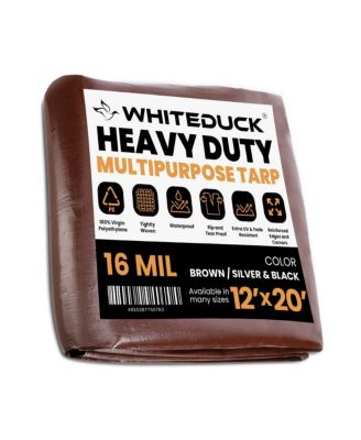 8 oz. Poly Tarpaulin 12x20 Silver & Black