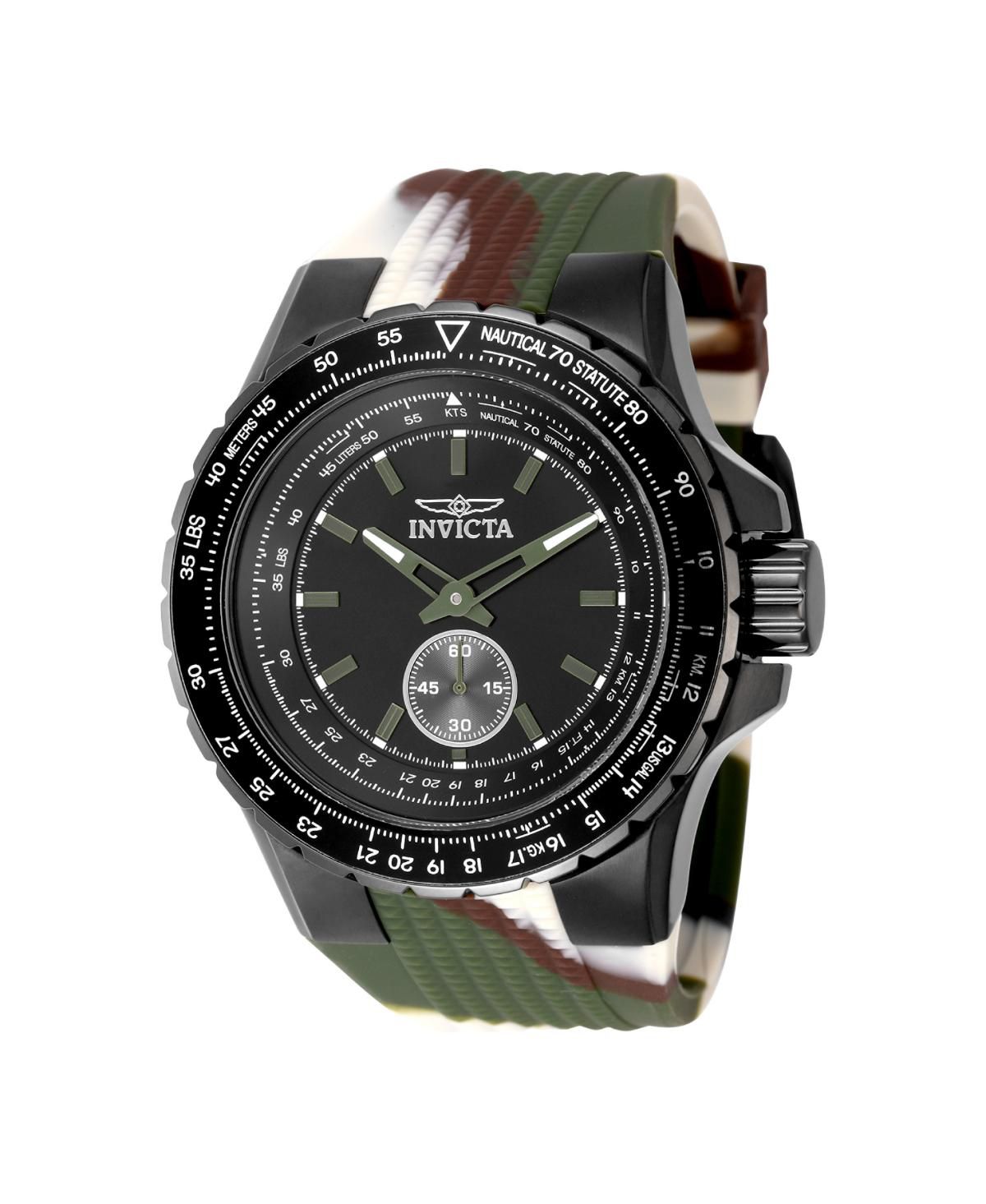 Мужские многофункциональные кварцевые часы Aviator 49320 с черным циферблатом