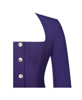 Women's Skyla Indigo Square Neckline Peplum Blazer