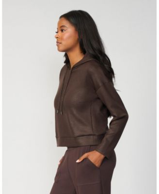 Women's Coated Bubble Hem Hoodie