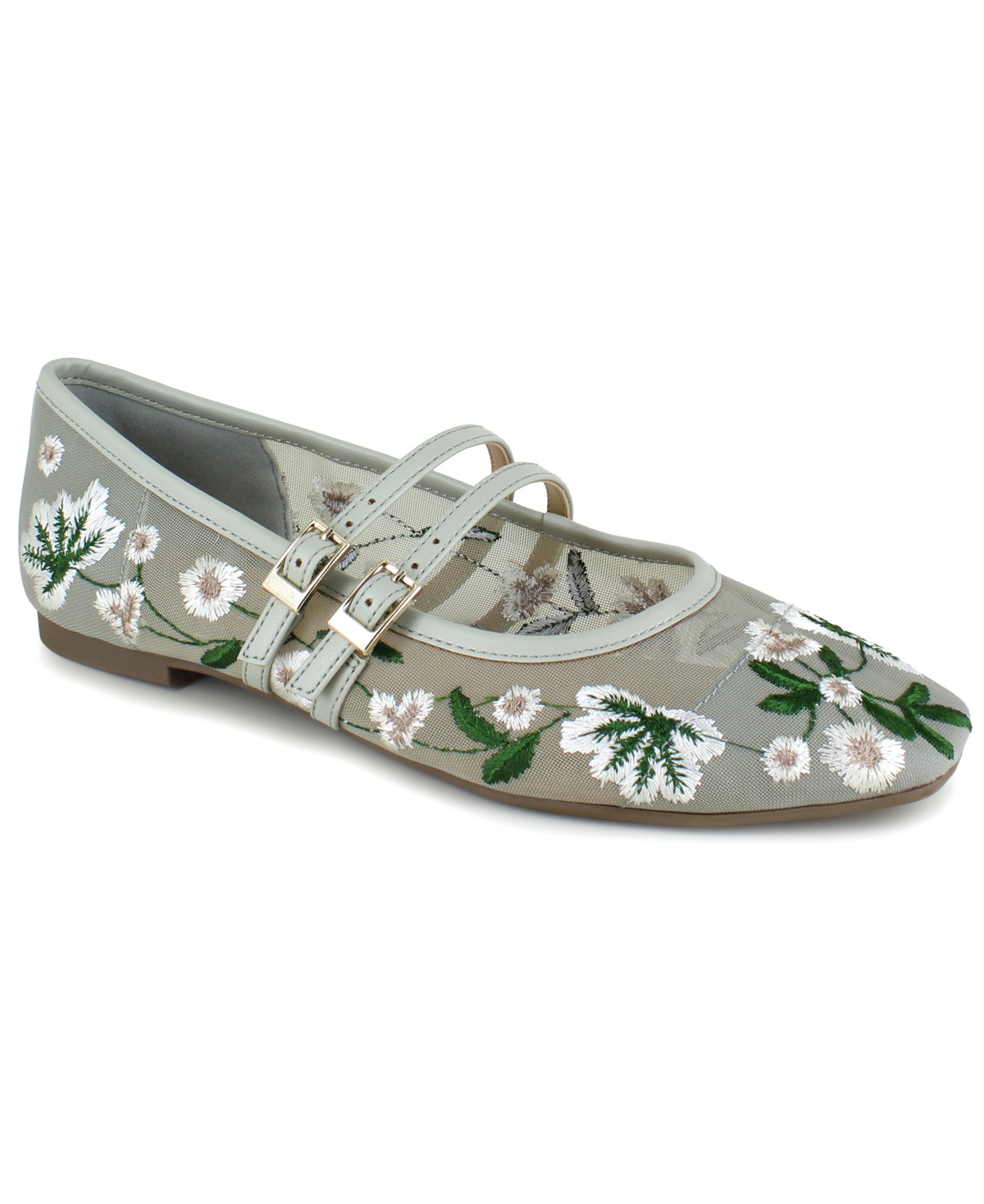 Kenneth Cole Reaction Malibu Nites Mary-jane Ballet Flat In Gray