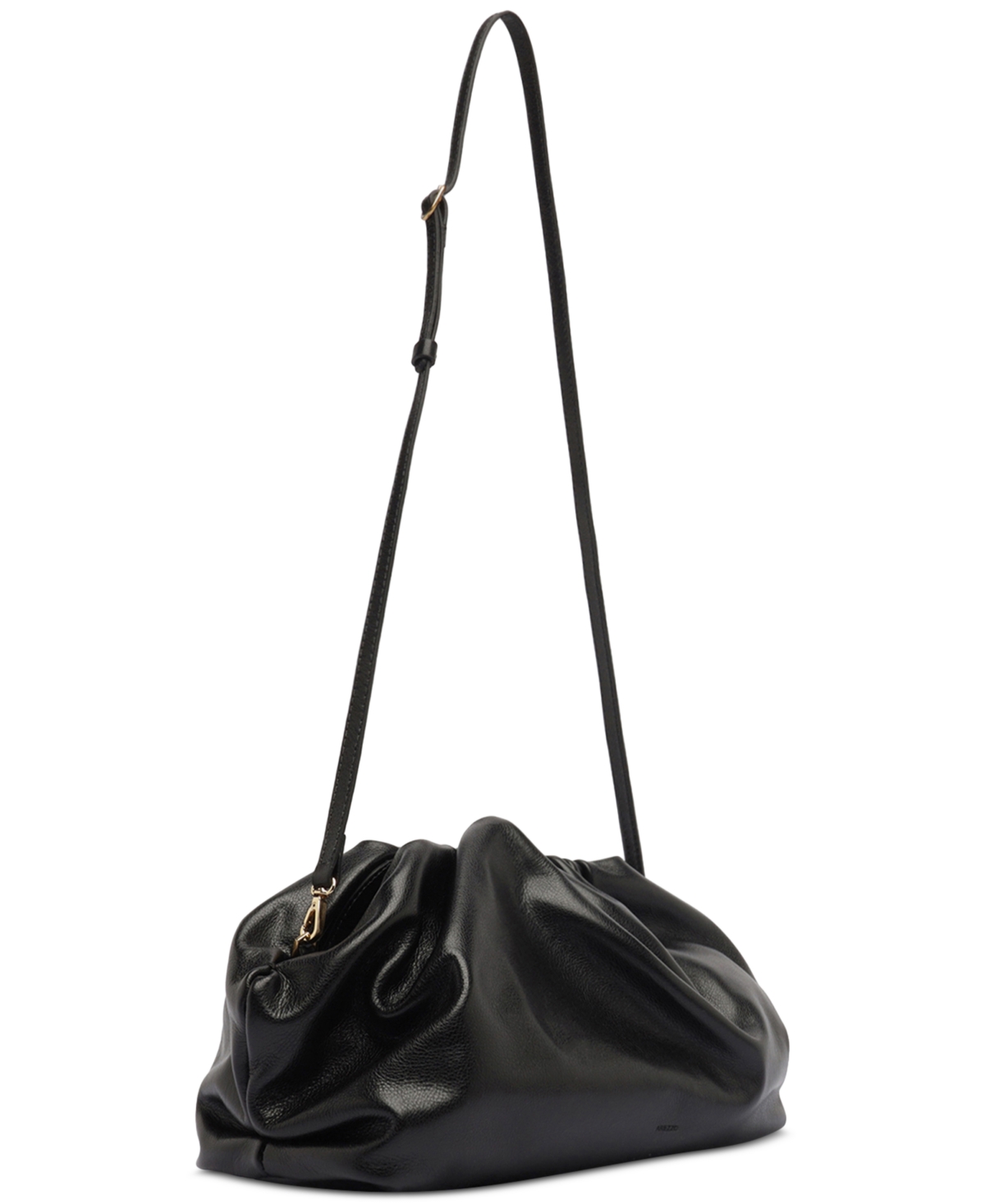Arezzo Elizabeth Mini Leather Snap Button Handbag In Black