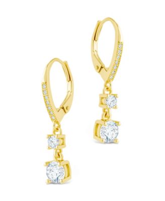 Sterling Silver Magdalena Brilliant Cut CZ French Clip Earrings