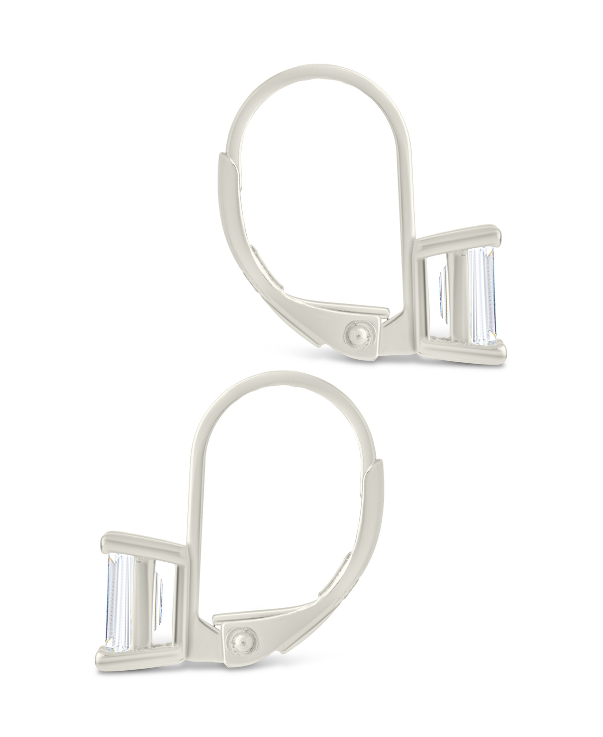 Sterling Forever Sterling Silver Emerald Cut French Clip Earrings