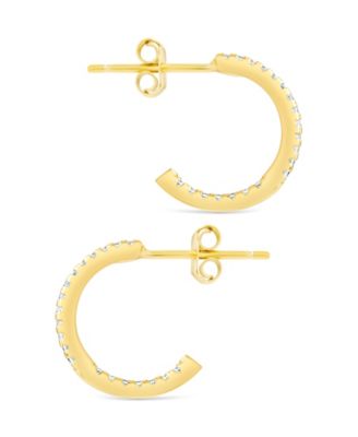 Sterling Silver Thin Bezel Statement Hoops