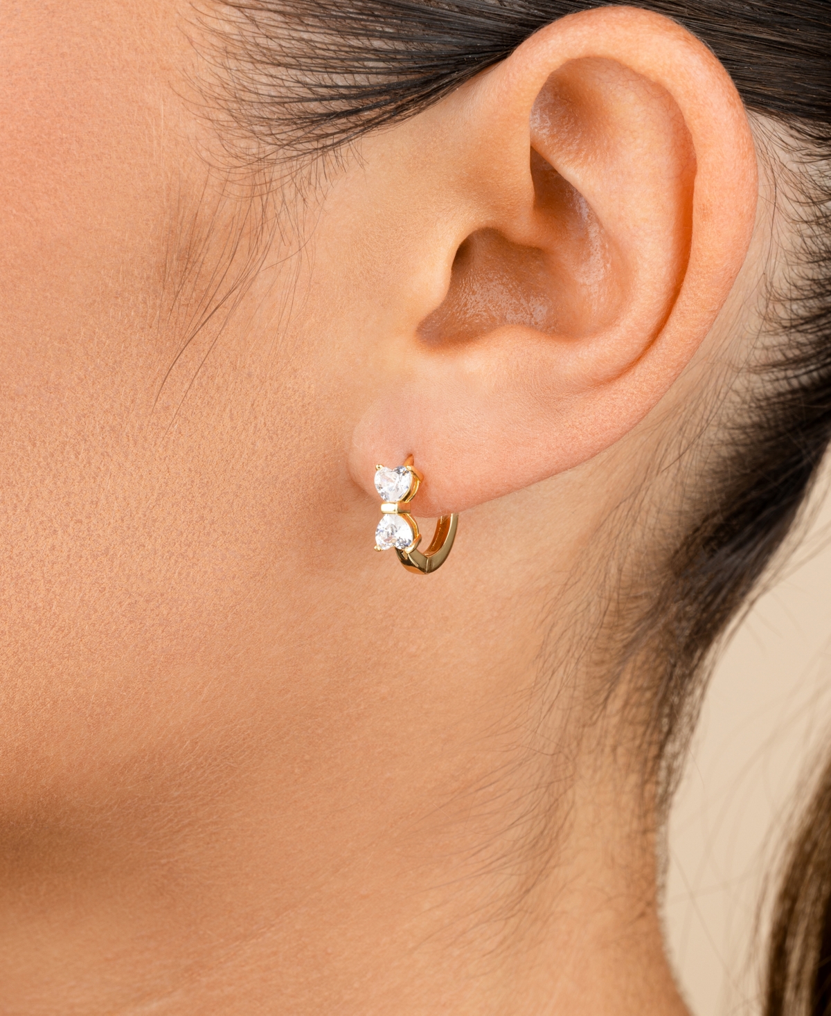 Sterling Forever Silver Ravenna Cz Micro Hoop Earrings