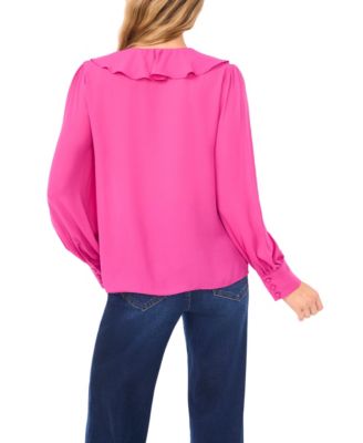 Women's Ruffle Tie V-Neck Top