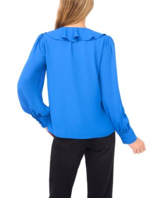 Women's Ruffle Tie V-Neck Top