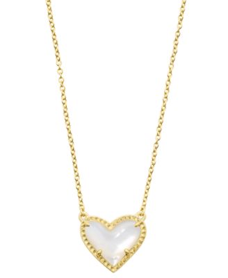 14k Gold-Plated Gemstone Heart Pendant Necklace