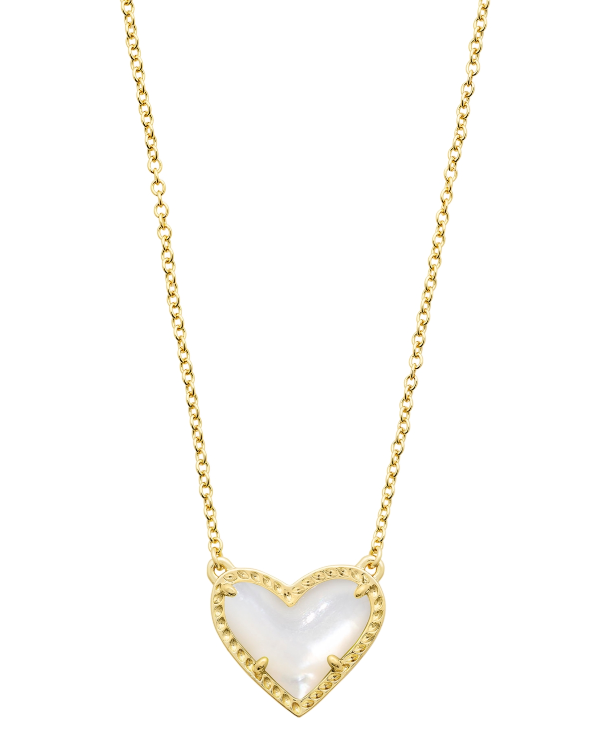 Kendra Scott 14k Gold-plated Gemstone Heart Pendant Necklace, 15" + 2" Extender In Gold